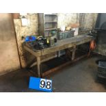 Lot: Bench Vive, Bench Grinder, Bolt Bins, Number/Letter Stamps, Hold Downs