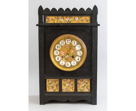 Henry Marc, Paris, a late 19th Century Aesthetic Movement bracket clock, circa 1880, architectural case with gilt and polychr