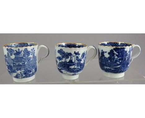 A group of late eighteenth, early nineteenth century blue and white transfer-printed Spode coffee cups, c.1795-1810. To inclu