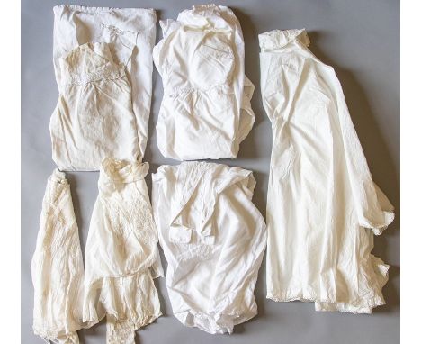 A collection of Italian nightdresses and night shirts. A ladies night dress with a high yoke and a Broderie anglers trim 1990