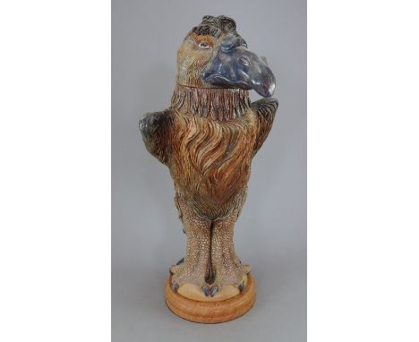 A Carl Turner Original Ceramic Sculpture of a grotesque bird in the manner of the Martin Brothers. Hand-modelled and painted 