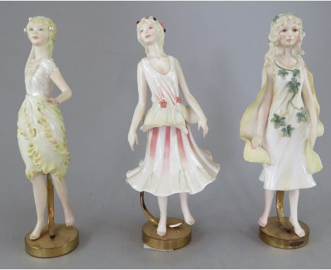 A group of three Albany Fine China Co. female ceramic studies incorporating metal. Each titled with a different precious ston