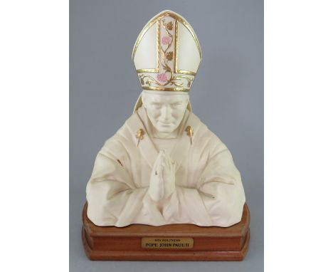 A Royal Worcester Bone China model to Commemorate the visit of his holiness Pope John Paul II to Great Britain, May 1982 on w