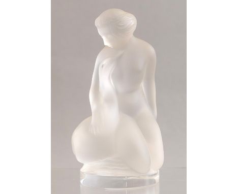 A Lalique frosted glass figure of Leda and the Swan, signed Lalique R. France, height 12cmProvenance: the Roy Taylor collecti