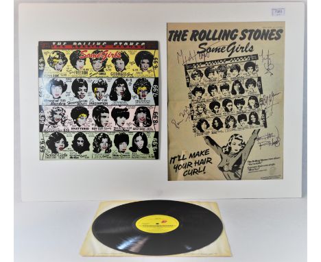 The Rolling Stones - signed Melody Maker page advertising |Some Girls| LP with the LP in mount^ from the estate of the editor