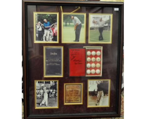 Golf - Anthology of the Golf Ball^ a set of vintage to modern golf balls^ mounted and framed. The box has been signed by Arno