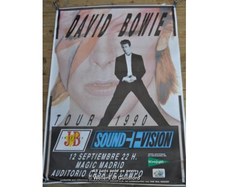 David Bowie - Madrid 1992 concert poster, 60 x 40 original,  these were used to stick on the walls in Barcelona at the time