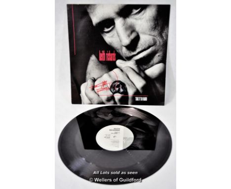 The  Rolling Stones -  signed Keith Richards 12 inch single Take it so Hard,  from Virgin records executive , signed in 1988