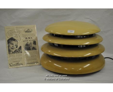 HMV 'beehive' room heater in cream ceramic finish.