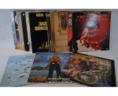 18 x vinyl  albums including Elton John ,The Carpenters, Supertramp, Mike Oldfield, Andy Williams, Abba, Bryan Adams,Jimi Hen