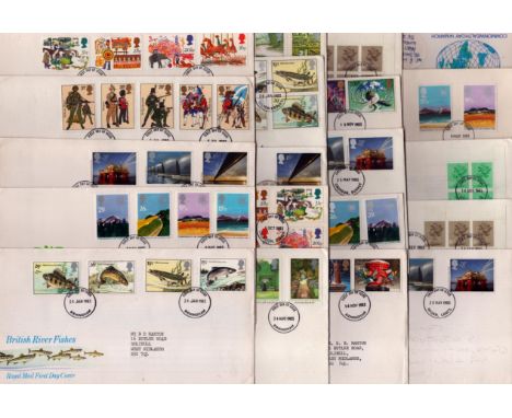 FDC collection 20 stamped and postmarked FDCs from 1983 of various categories including British River Fishes, Commonwealth Da