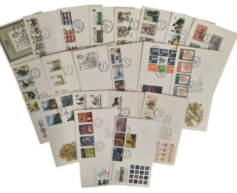 Royal Mail First day Cover collection 20 covers all with stamps and post marks. Subjects include Liverpool and Manchester Rai
