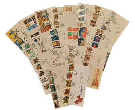 Royal Mail First day Cover collection 20 covers all with stamps and post marks. Subjects include Maps, Dinosaurs, Roses, Euro