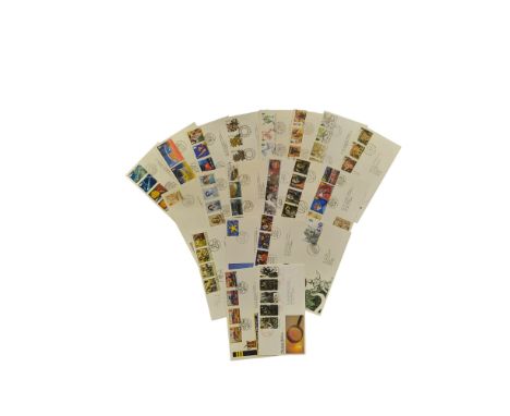 Royal Mail First day Cover collection 20 covers all with stamps and post marks. Subjects include Maps, Dinosaurs, Roses, Euro
