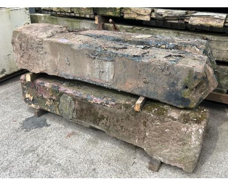 X4 Matching painted stone gate posts, each measures approx. 191cm l