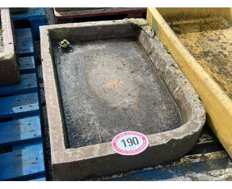 Salt glazed shallow trough, measures 10 h x 78 l x 52cm w