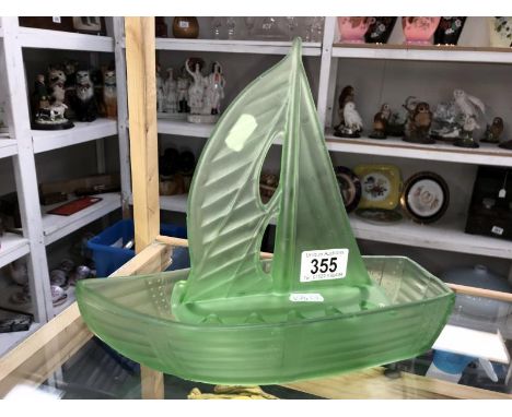 A vintage glass yacht A/F