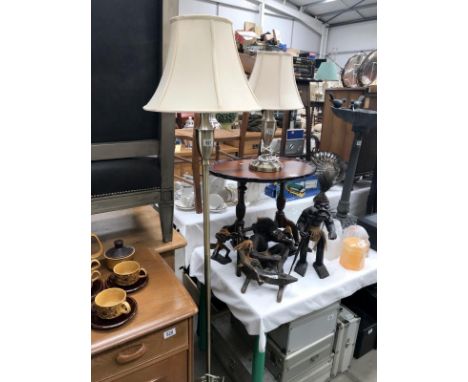 A standard lamp and similar table lamp