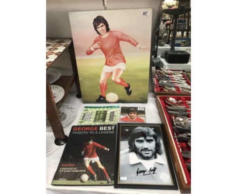 A George best picture after Bill Tipton with Queens Park Rangers vs. Manchester United. 1st Jan 1974 match programme, CD, boo