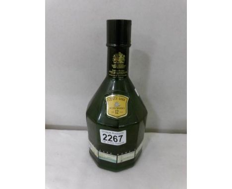 A bottle of Cutty Sark 12 year old scotch whisky.