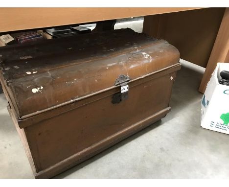 A tin trunk
