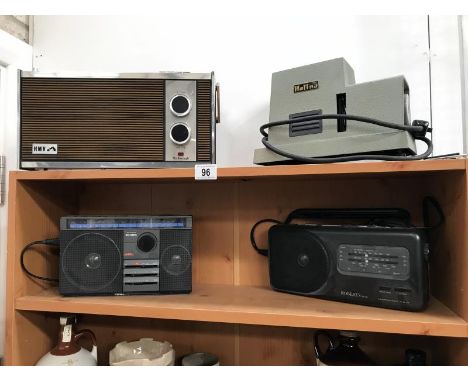 3 radios (HMV Marlborough, Roberts RP16, Philips D-2122) and a Halina 15C projector