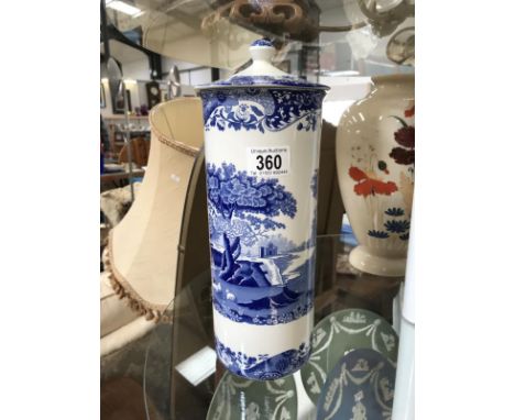 A tall lidded Spode jar