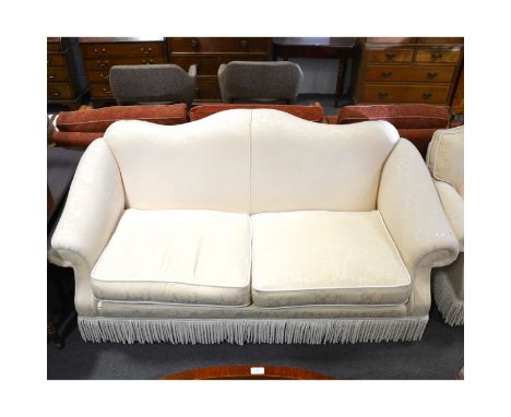 A contemporary Gainsborough two-seat sofa, and a matching easy chair, magnolia patterned upholstery, the sofa width 204cm, de