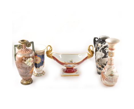 Royal Worcester Millenium vase, 20cm; Royal Worcester Millenium box; a pair of Phoenix ware, Eden pattern vases; other decora