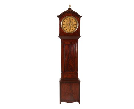 A Scottish mahogany eight day longcase clock, signed Geo White, Glasgow, the painted 13¼" circular dial with Roman numerals, 