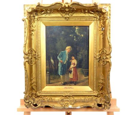 Ernest Gustave Girardot R.B.A, F.L (1840-1904), oil on panel titled 'Good Advice', signed and dated 1865, contained in a deco