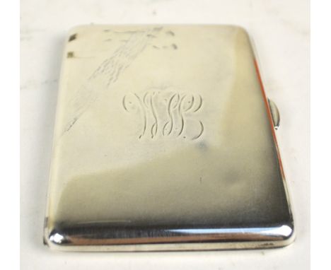 WILLIAM FREDRICK WILLIAMS; a Victorian hallmarked silver rectangular cigarette case crested to one side and initialled to the