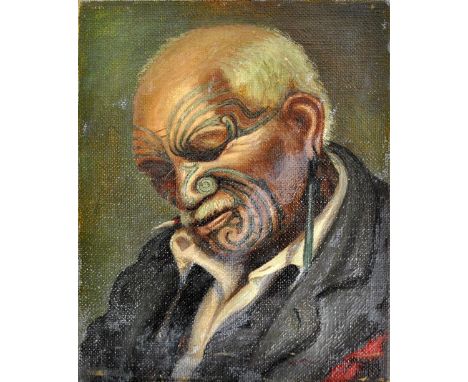 VERA CUMMINGS (NEW ZEALAND, 1891-1949); oil on canvas, 'A Hot Day, Wiremu Patara Te Tuhi Ngati Mahuta', signed, 20 x 15cm, fr