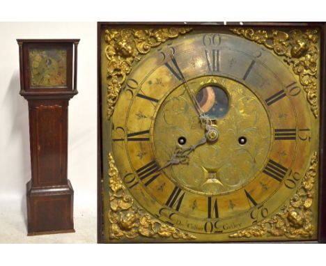 A 19th century oak eight day longcase clock, the brass dial inscribed 'David Collier, Gatley'.