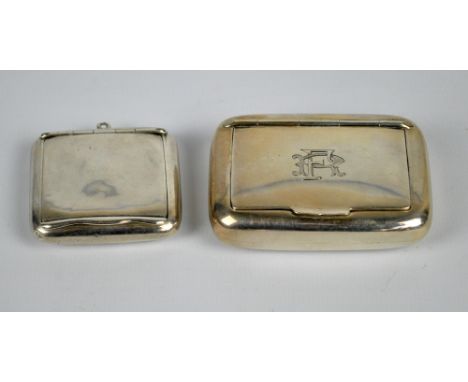 S BLANCKENSEE & SON LTD; a George V hallmarked silver rounded rectangular snuff box initialled RF to the hinged lid, Birmingh