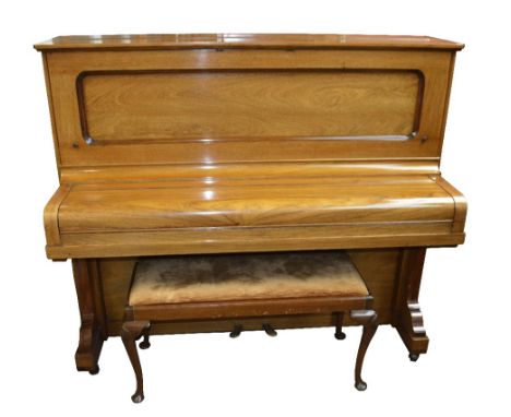 STEINWAY & SONS; a 1905 walnut cased upright piano, stamped internally 'Vertigrand' and numbered 118536, width 155cm, with a 