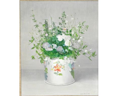 AUDREY JOHNSON (1919-2005); oil on board, 'Yarrow & Bramble', signed and dated 1979, inscribed with artist's address recto, 3