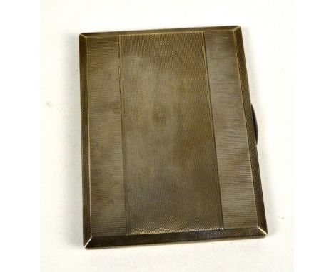 WILLIAM SUCKLING LTD; a George VI hallmarked silver rectangular overall engine turned decorated cigarette case initialled V.E