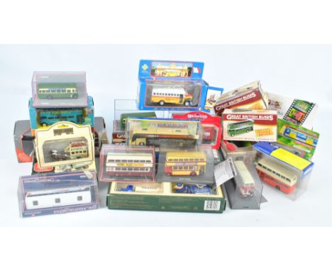 A collection of boxed model vehicles to include a Corgi Connoisseur collection 35305 'Bedford Val Coach', Vanguards RS 1002 l