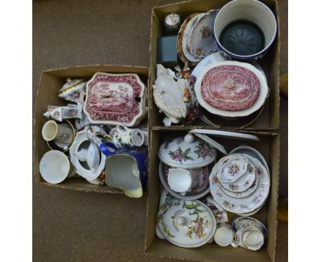 A large quantity of various ceramics including a Mason's 'Vista' pattern decorated tureen and cover, a similar Spode 'Pink To