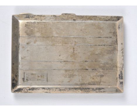 CHARLES S GREEN & CO LTD; a George V hallmarked silver curved rectangular engine turned decorated cigarette case, initialled 