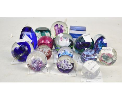 A collection of Caithness limited edition glass paperweights, including 'Opus '88', 254/1000, 'Tropicana', 560 and 'Millenniu