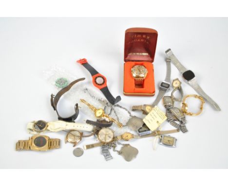 A collection of various stainless steel wristwatches, to include Sekonda, Imado, Emperor and Buren, (some gold plated, some w