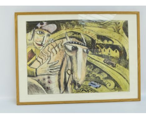 ADRIENNE CRADDOCK; a signed limited edition coloured lithograph 'The Jockey', signed and dated '92 to lower right, numbered 2