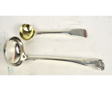 JAMES MCKAY; a Victorian hallmarked silver King's pattern single struck sauce ladle with circular bowl, Edinburgh 1835, lengt
