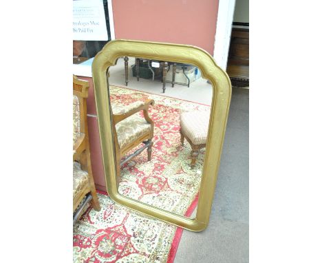A 19th century Italian shaped rectangular wall mirror, later gilt painted, 120 x 78cm.