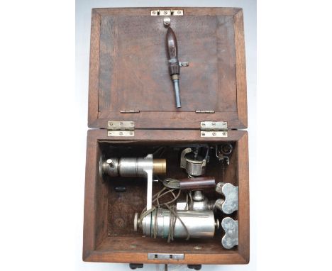 late C19th American Crosby Steam Gauge &amp; Valve Co, Boston Massachusetts, steam engine indicator, in fitted wooden carry c