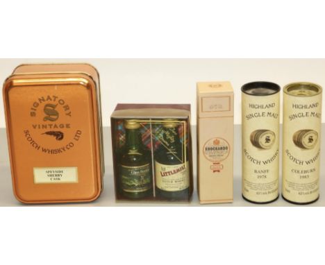 Signatory Vintage Scotch Whisky Co. - Benrinnes &amp; Mortlach, miniatures matured in Sherry Casks, distilled 1989, in tin, K