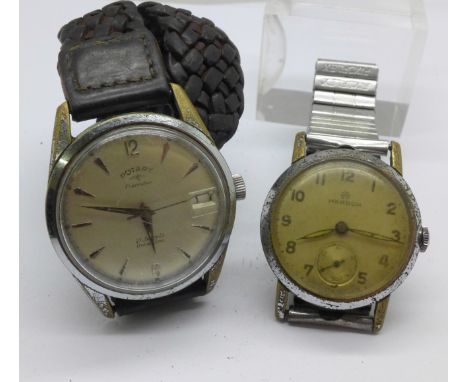 Two gentleman's wristwatches; Rotary Calendar and Mardon