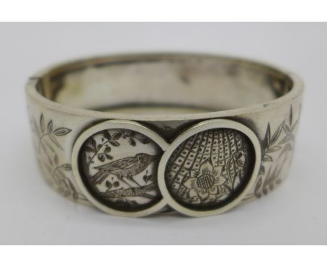 A Victorian white metal bangle